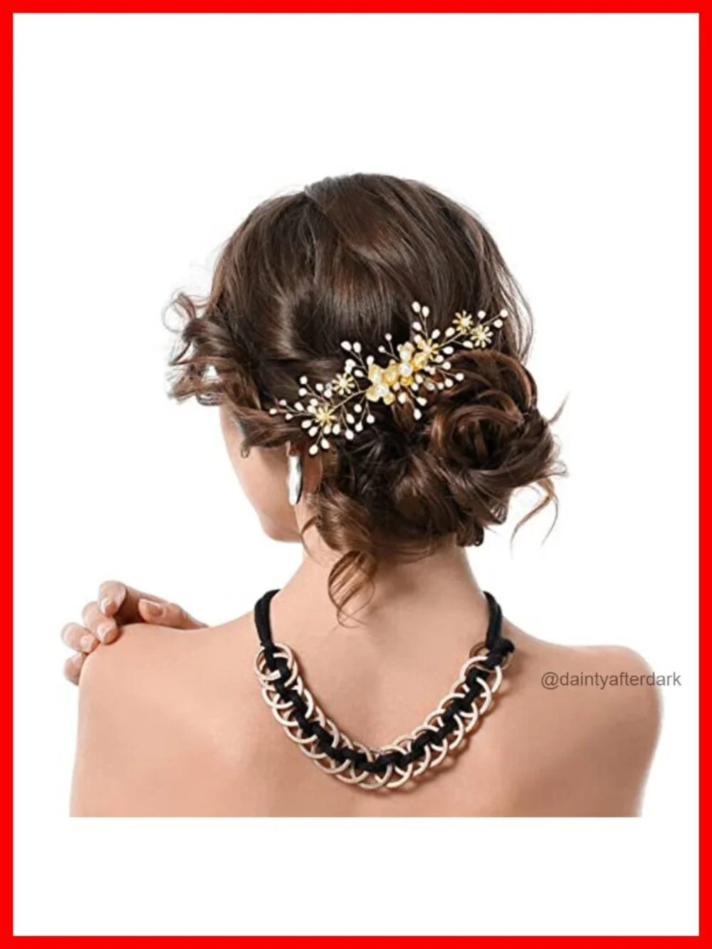36Pc Gold Hair Side Combs U-Shaped Pearl Pins Spiral Rhinestone Hair Clips